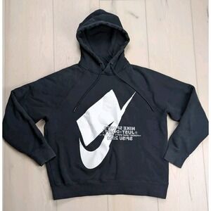 Nike Sportswear Pullover Blackout Logo CJ5048-010‎ Pullover Hoodie Men's Size M
